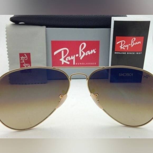 LIKE NEW Ray-Ban Aviator RB3025 Gradient Brown Sunglasses for Men and Women - Picture 8 of 16